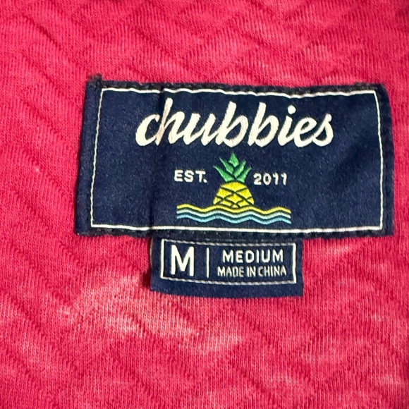 Chubbies “The Let Me Pink” Quilted Quarter-Zip Pullover NWT - Picture 2 of 6
